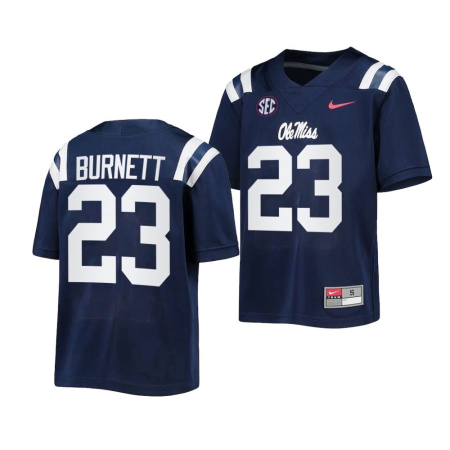 ole miss rebels drew burnett youth navy untouchable game 2022 23 jersey scaled