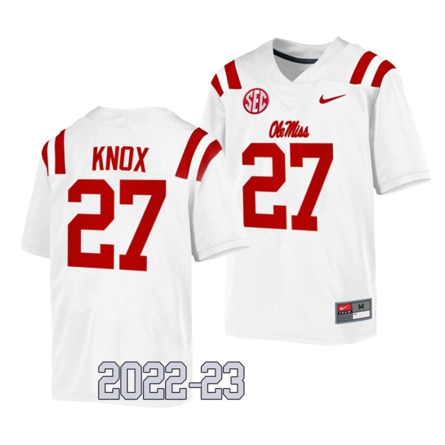 ole miss rebels jalen knox white 2022 23college football game jersey scaled