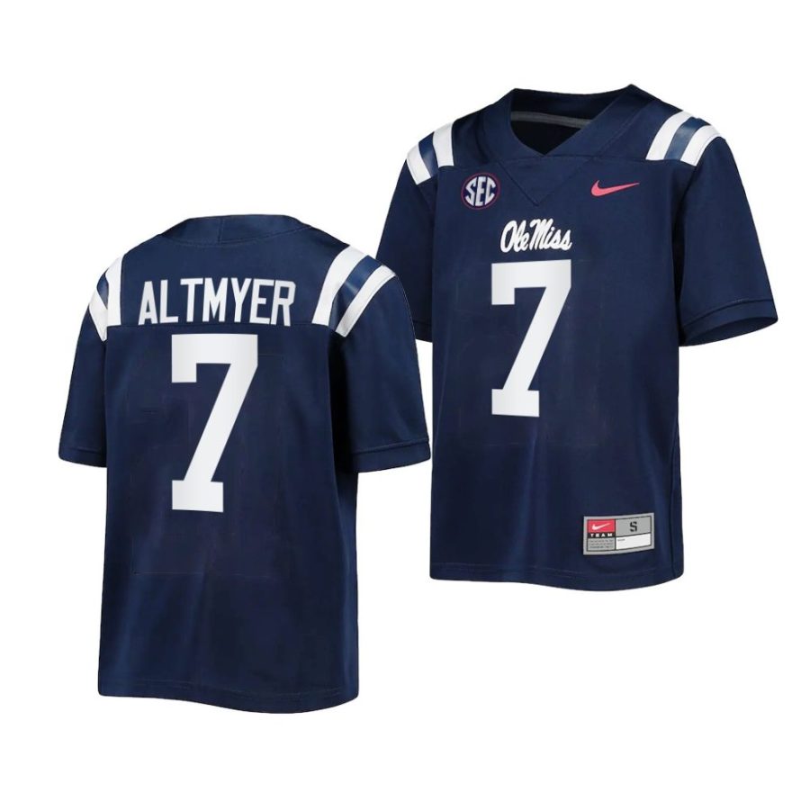 ole miss rebels luke altmyer youth navy untouchable game 2022 23 jersey scaled
