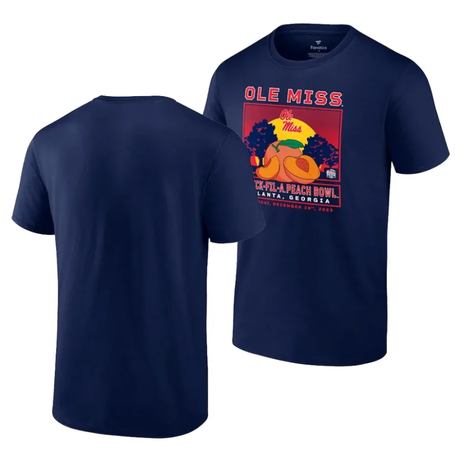 ole miss rebels navy 2023 peach bowl fierce competitor men t shirt scaled