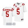 ole miss rebels tysheem johnson white 2022 23college football game jersey scaled