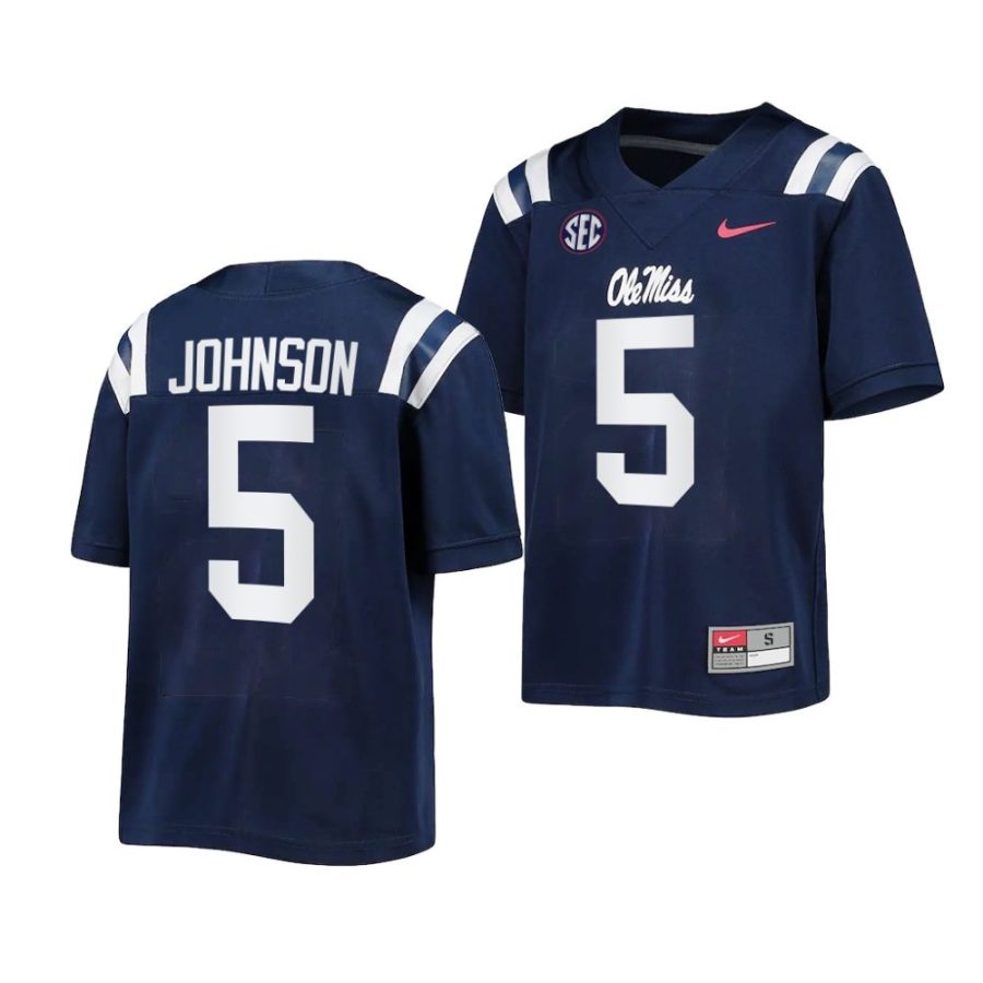 ole miss rebels tysheem johnson youth navy untouchable game 2022 23 jersey scaled