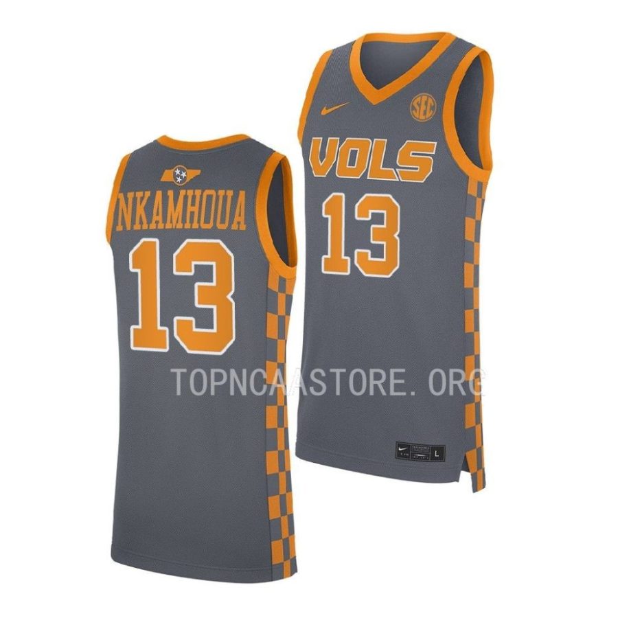 olivier nkamhoua grey ncaa basketball 2022 23replica jersey scaled