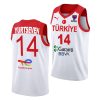 omer yurtseven turkey fiba eurobasket 2022 white home jersey scaled