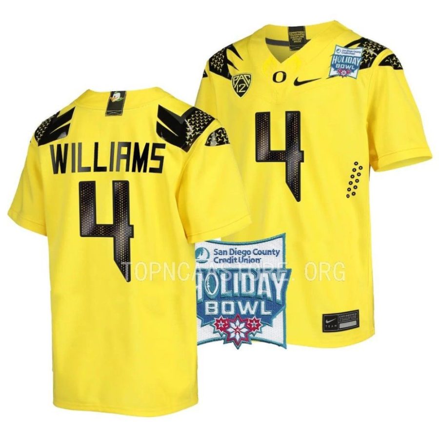 oregon ducks bennett williams yellow 2022 holiday bowl alternate football jersey scaled