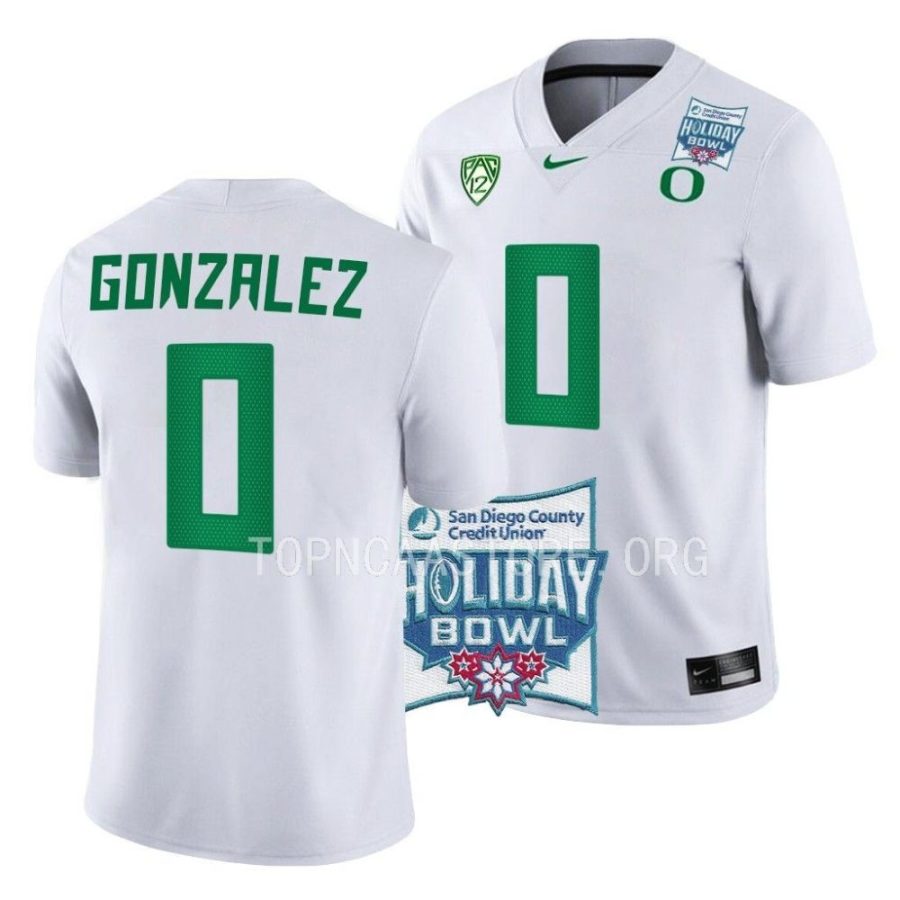 oregon ducks bucky irving white 2022 holiday bowl game football jersey scaled