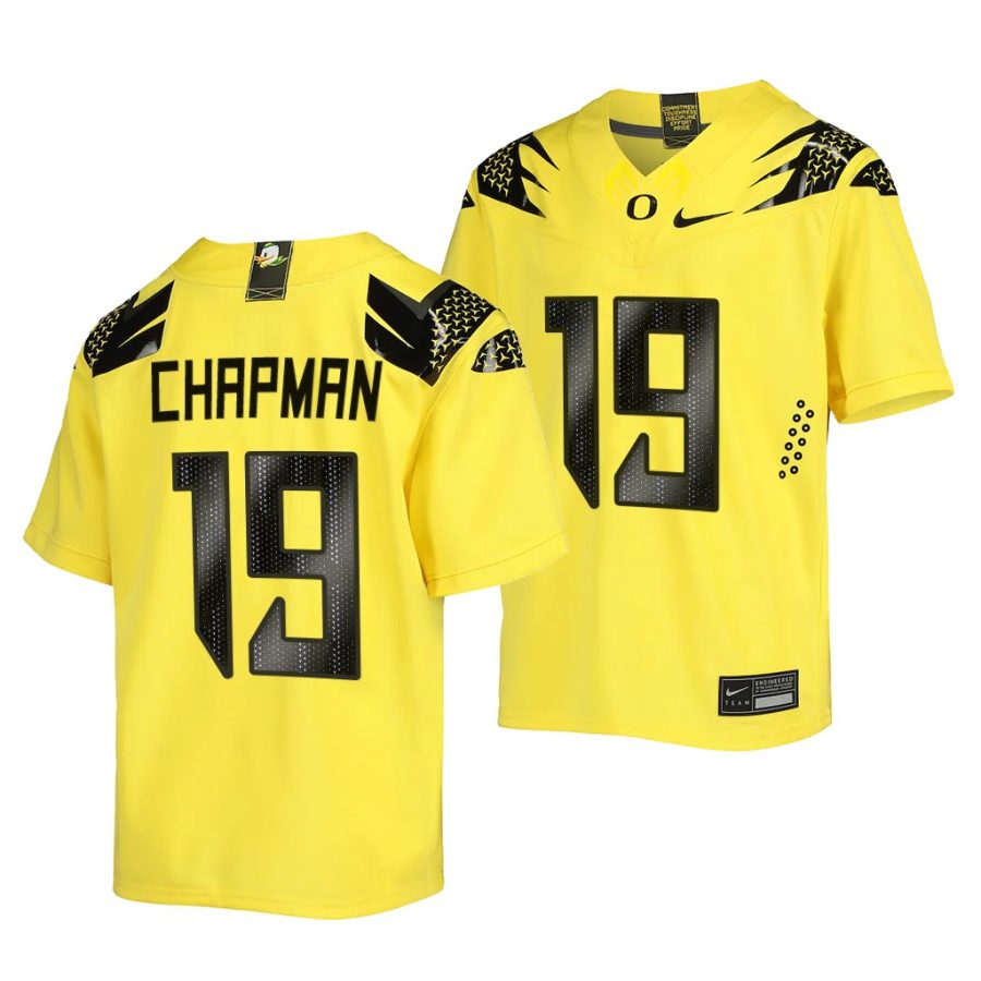 oregon ducks caleb chapman yellow vapor fusion replica football jersey