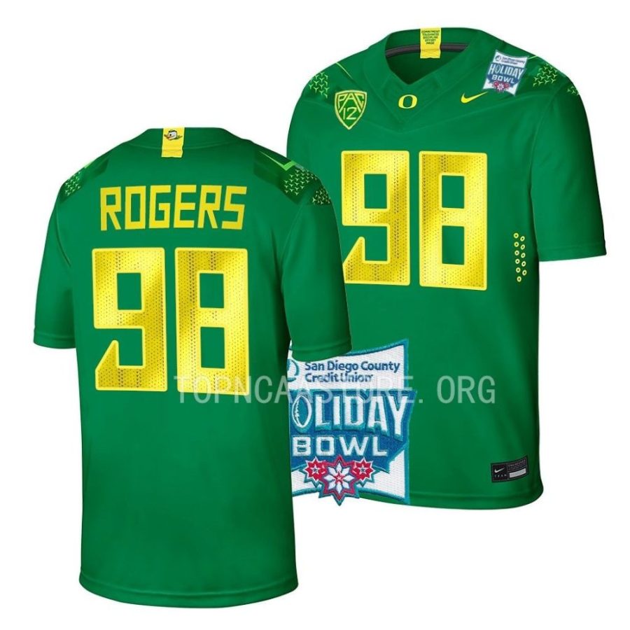 oregon ducks casey rogers green 2022 holiday bowl college football jersey scaled