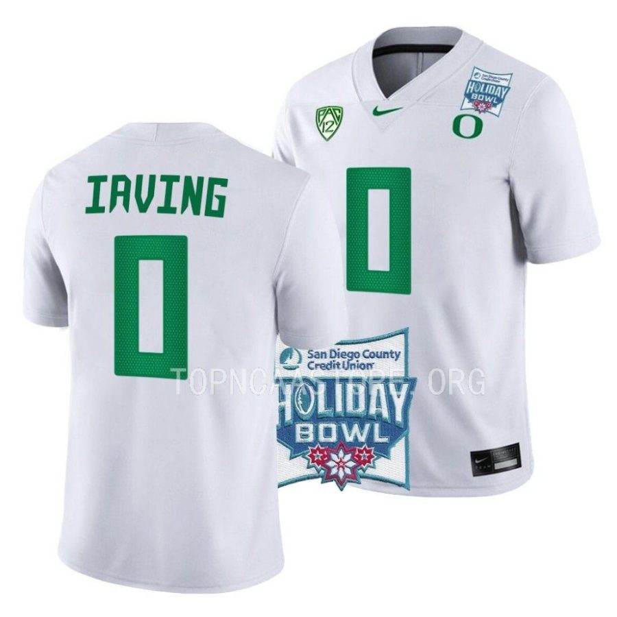 oregon ducks christian gonzalez white 2022 holiday bowl game football jersey scaled