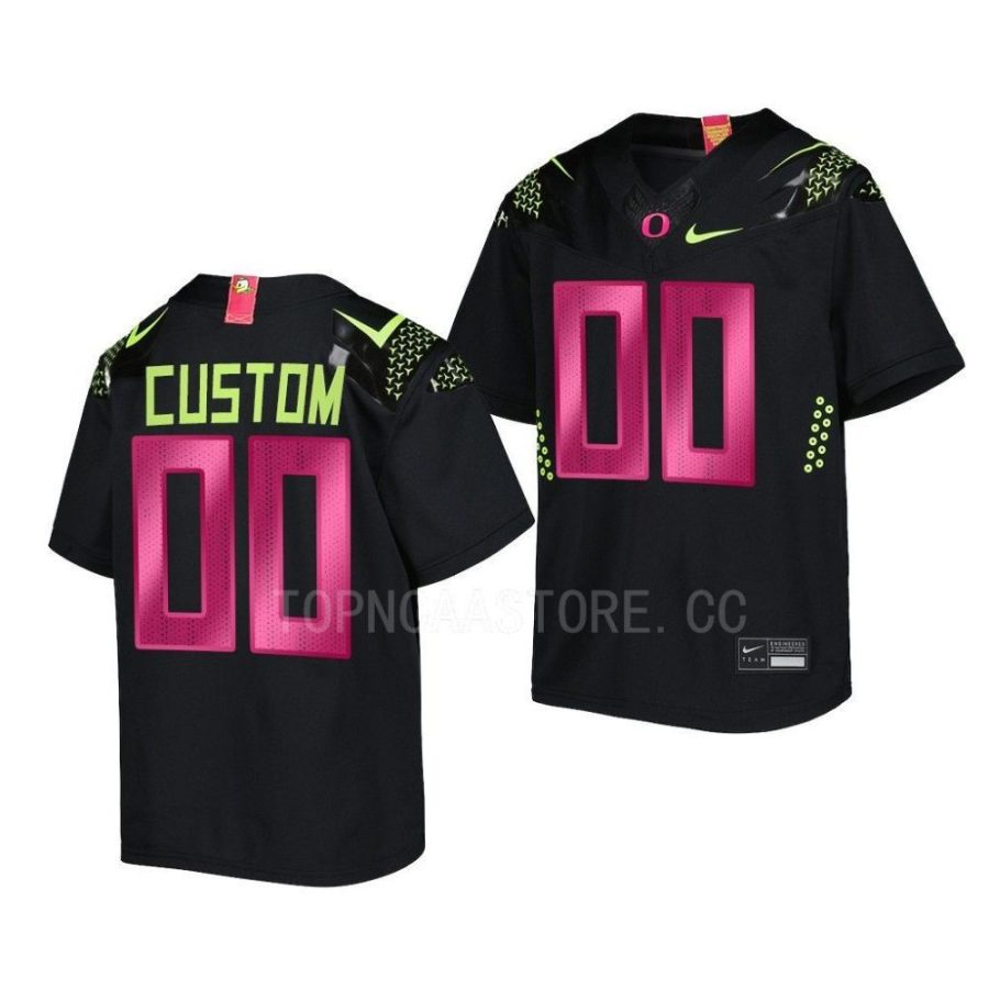 oregon ducks custom black breast cancer awareness youth jersey scaled