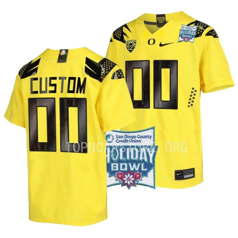 oregon ducks custom yellow 2022 holiday bowl alternate football jersey scaled