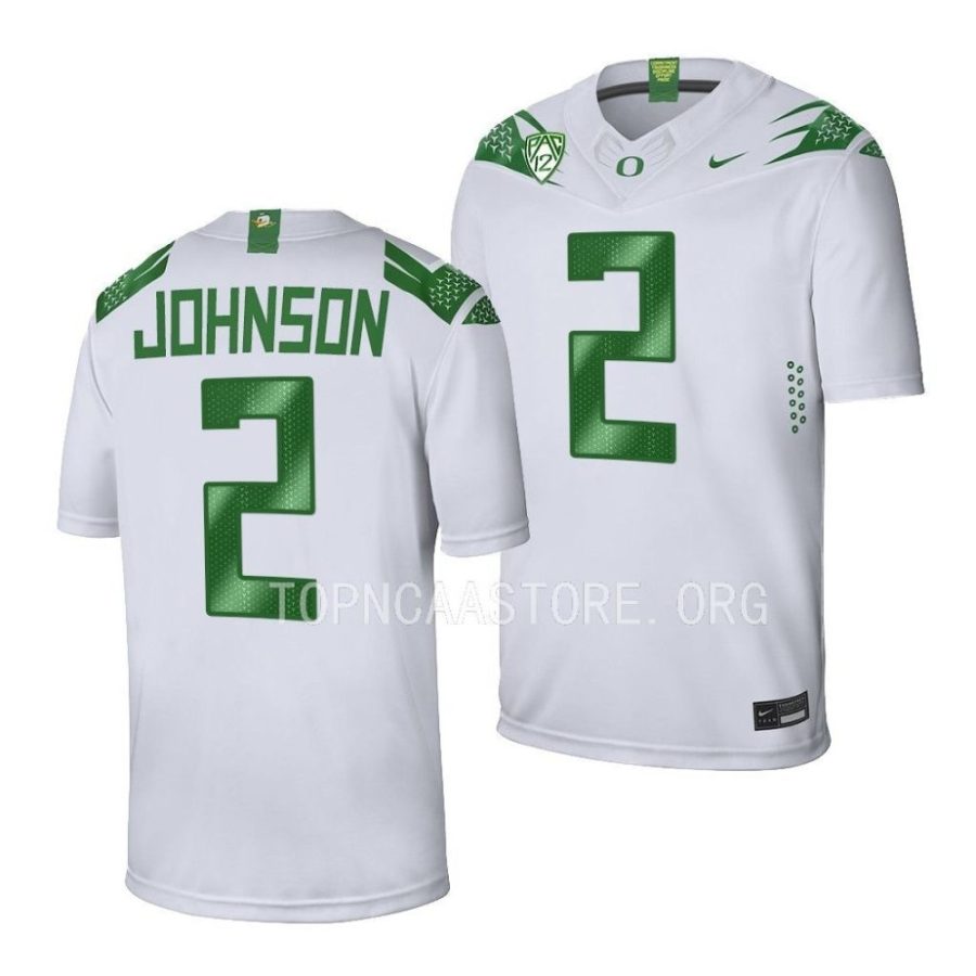 oregon ducks dj johnson white game football jersey scaled