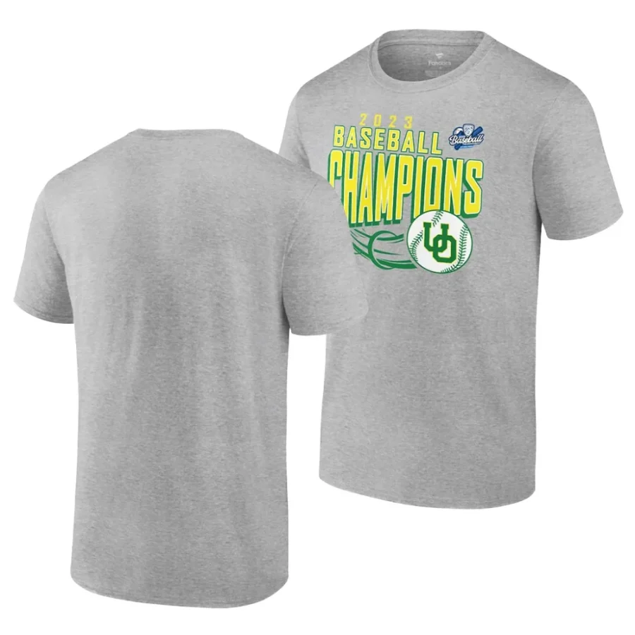 oregon ducks heather gray 2023 pac 12 baseball champions men t shirt scaled