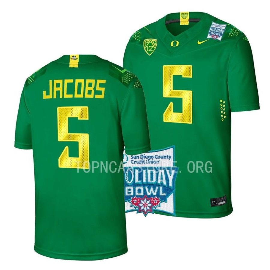 oregon ducks jestin jacobs green 2022 holiday bowl college football jersey scaled