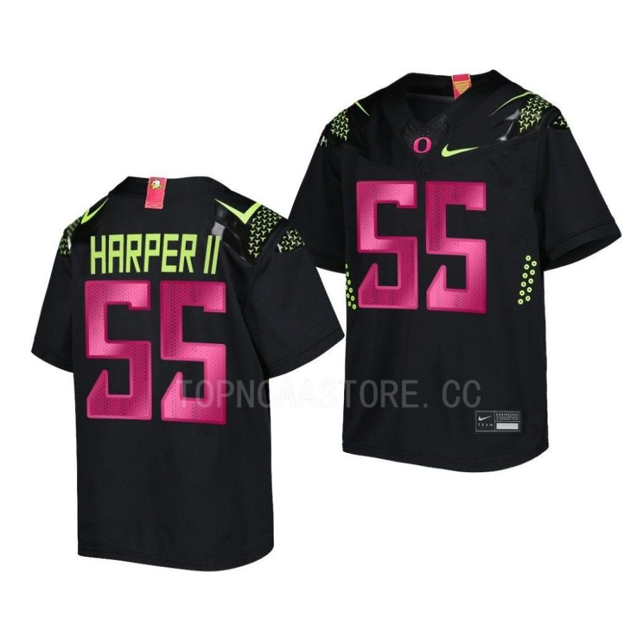 oregon ducks marcus harper ii black breast cancer awareness youth jersey scaled