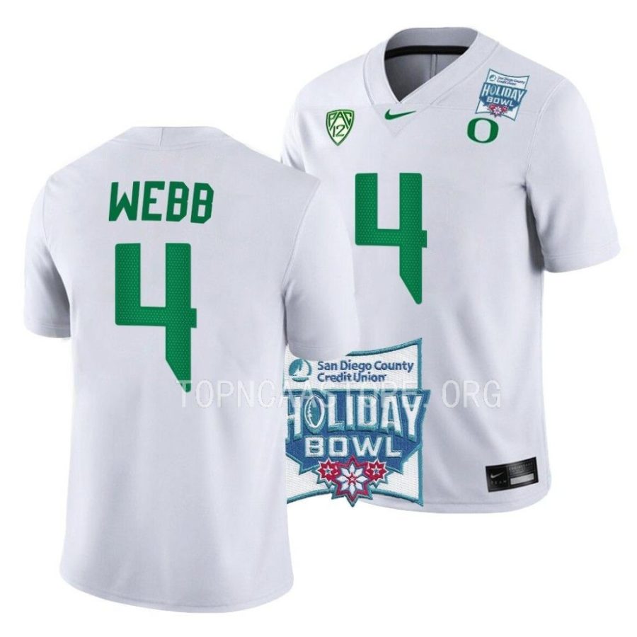 oregon ducks spencer webb white 2022 holiday bowl game football jersey scaled