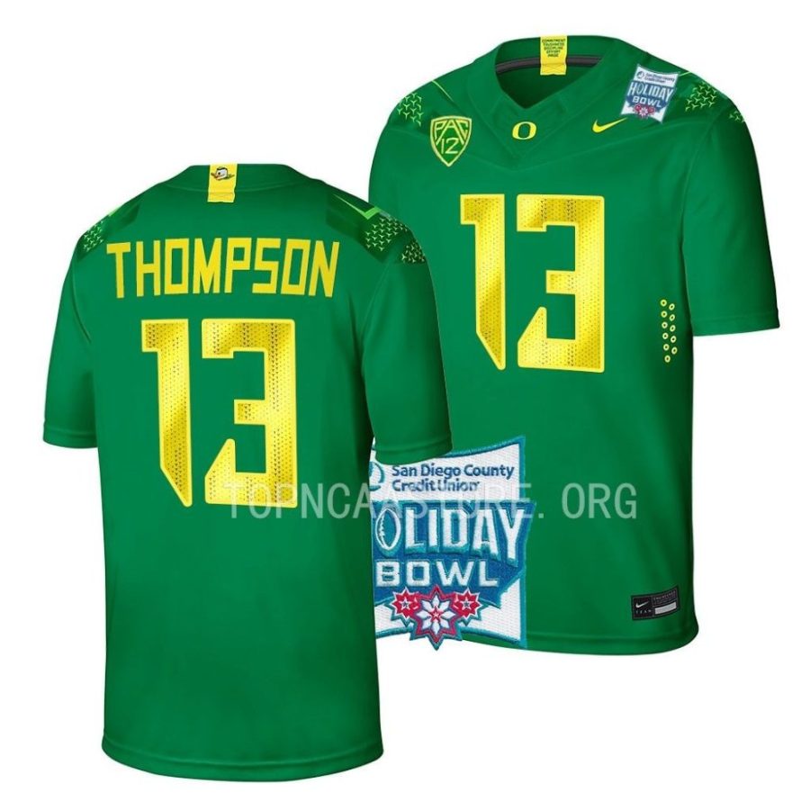 oregon ducks ty thompson green 2022 holiday bowl college football jersey scaled