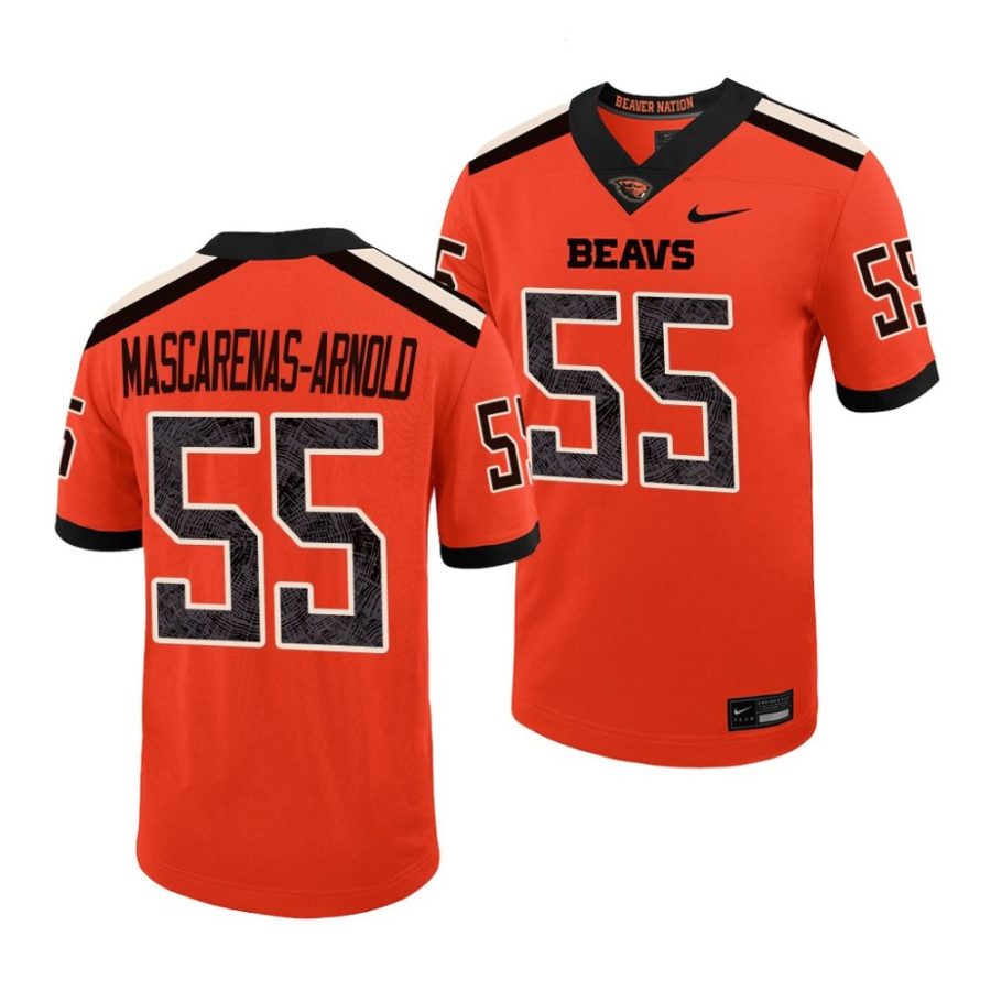 oregon state beavers easton mascarenas arnold orange college football jersey scaled