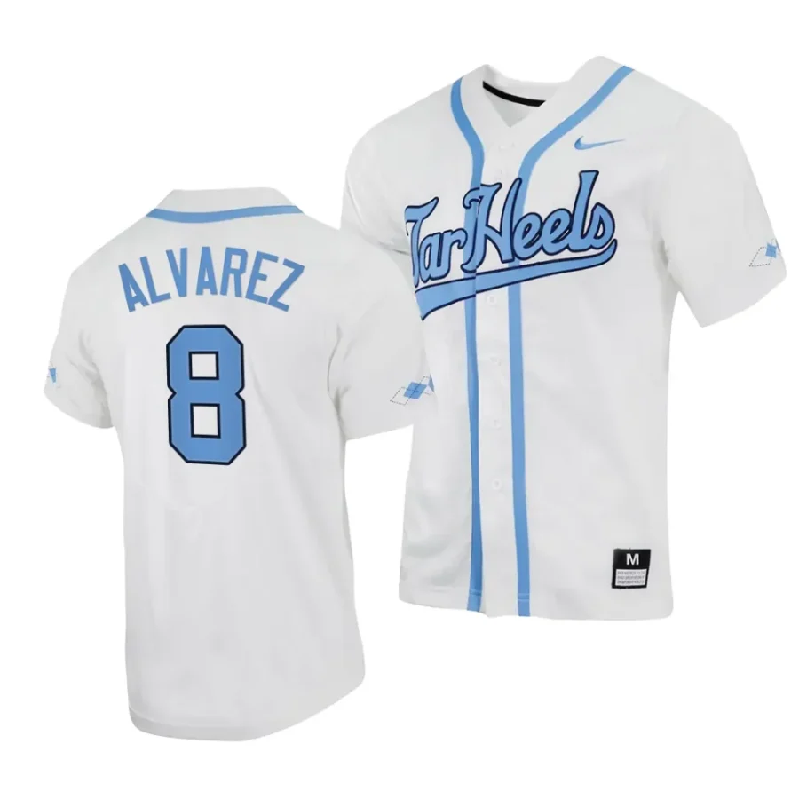 patrick alvarez unc tar heels 2023replica baseball menfull button jersey 0 scaled