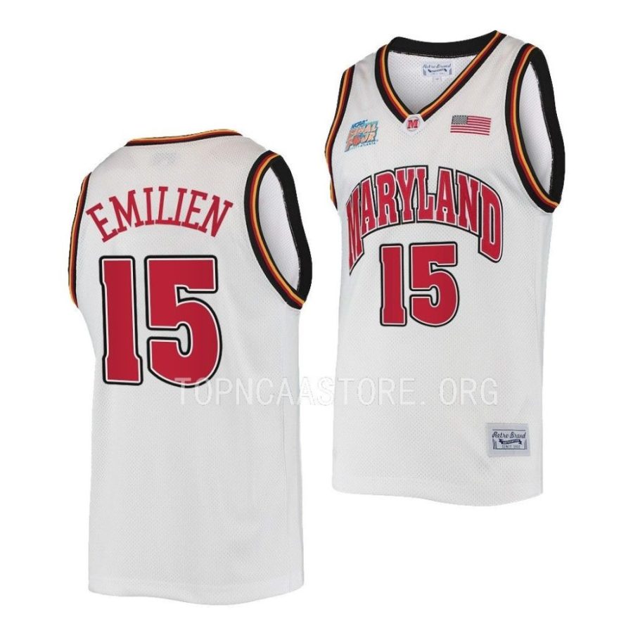patrick emilien maryland terrapins 2022 23classic commemorative retro final 4white jersey scaled