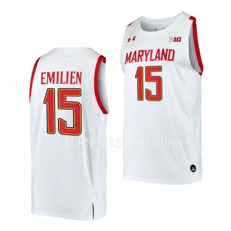 patrick emilien maryland terrapins home basketball 2022 23 replica jersey scaled