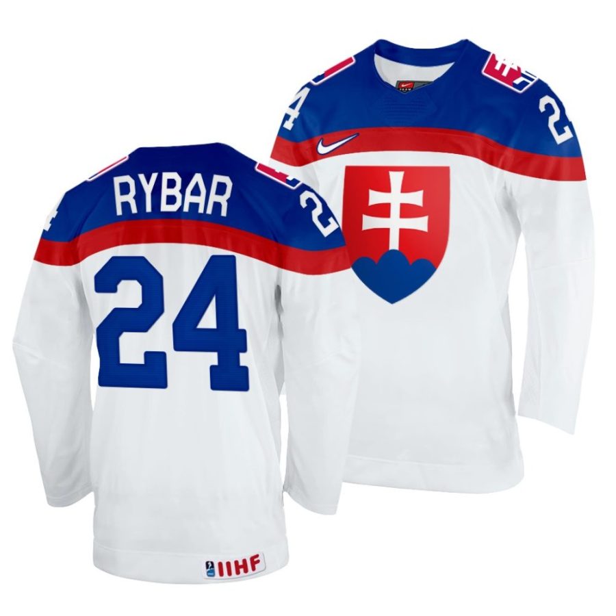 patrik rybar white 2022 iihf world championship slovakia home jersey scaled