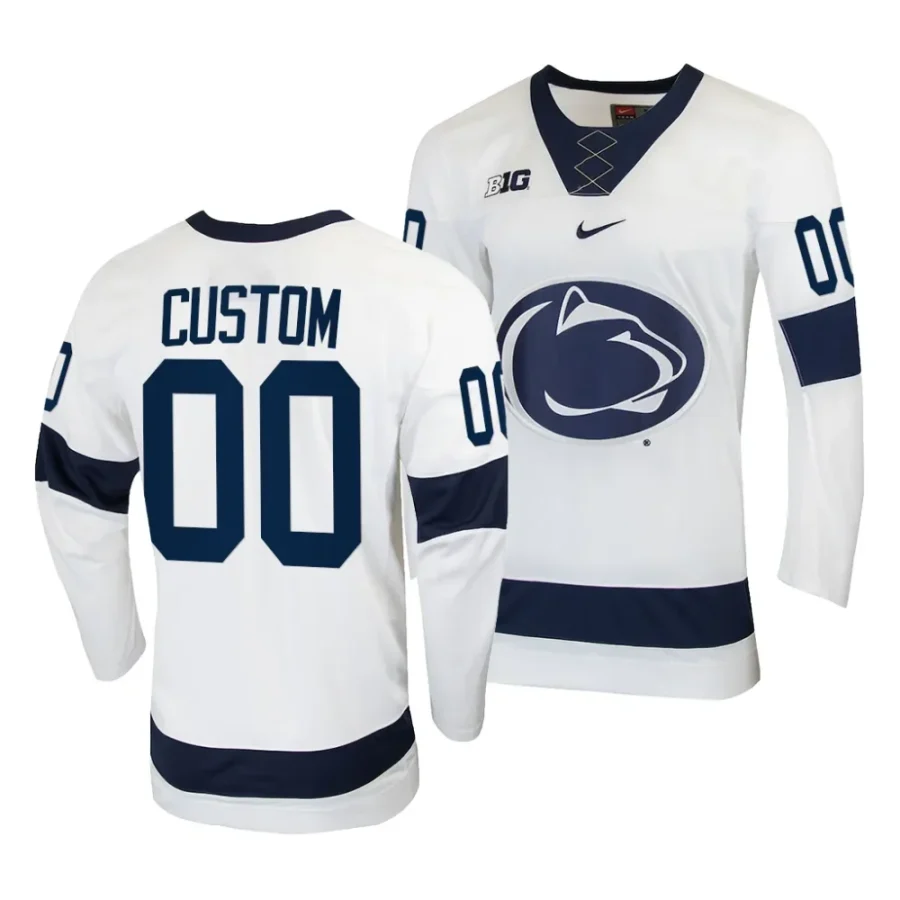 penn state nittany lions custom 2023 24 college hockey white replica jersey scaled