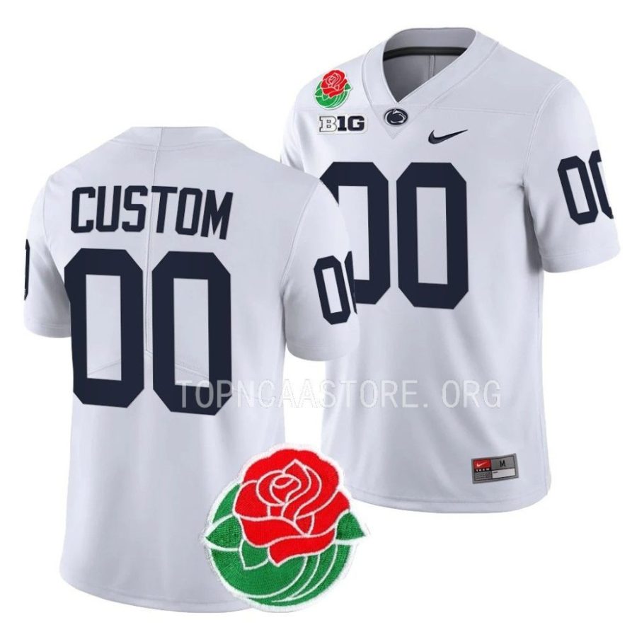 penn state nittany lions custom white 2023 rose bowl college football jersey scaled