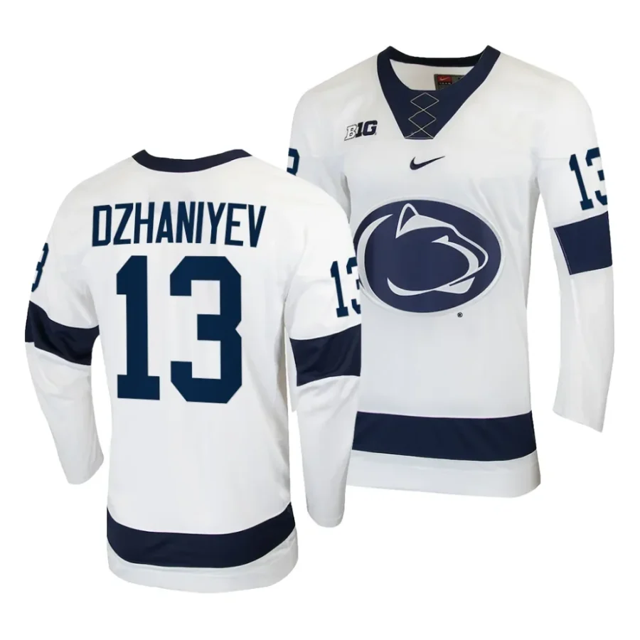 penn state nittany lions danny dzhaniyev 2023 24 college hockey white replica jersey scaled