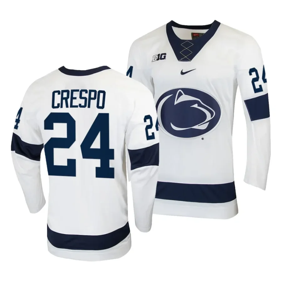 penn state nittany lions jarod crespo 2023 24 college hockey white replica jersey scaled