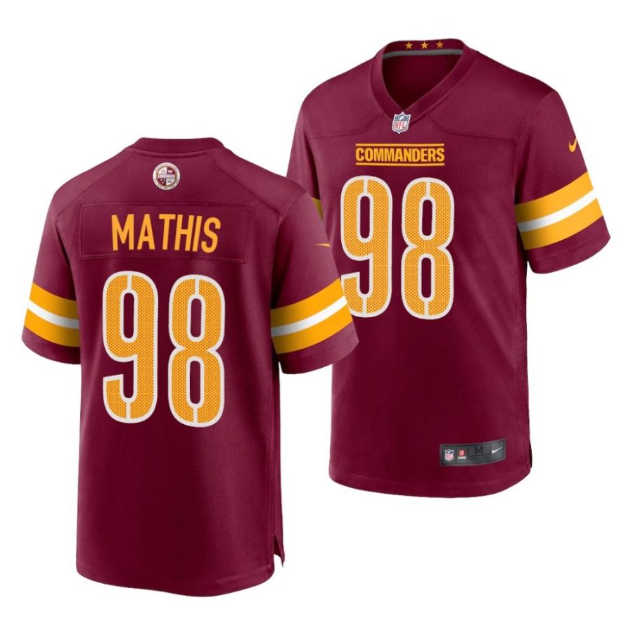 phidarian mathis washington commanders 2022 nfl draft game men burgundy jersey scaled