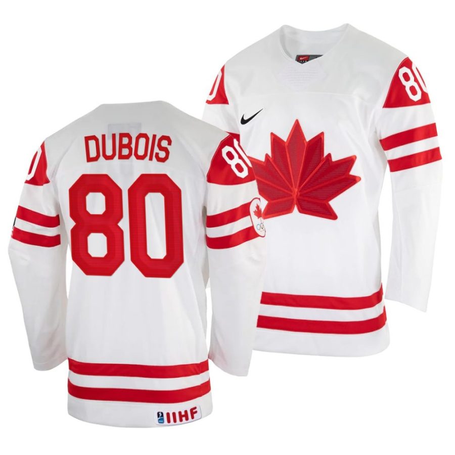 pierre luc dubois home 2022 iihf world championship white jersey scaled