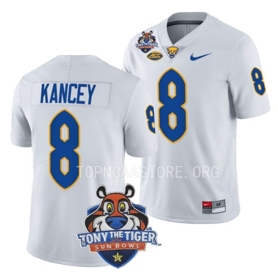 pitt panthers calijah kancey white 2022 tony the tiger sun bowl football jersey scaled