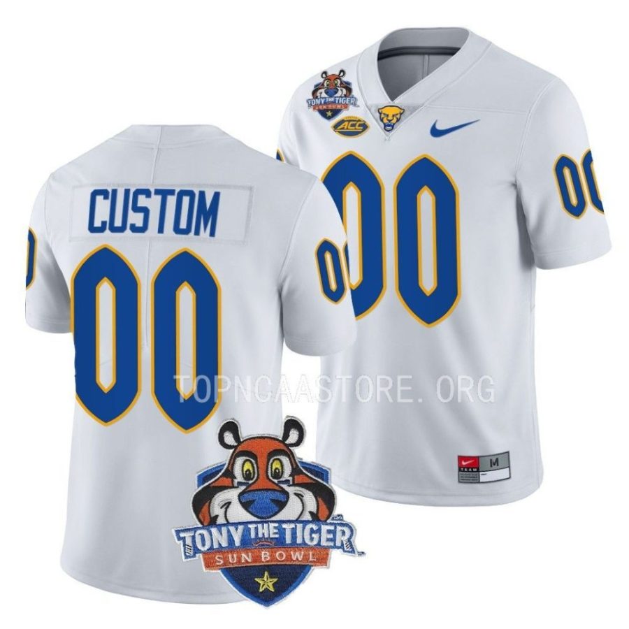 pitt panthers custom white 2022 tony the tiger sun bowl football jersey scaled