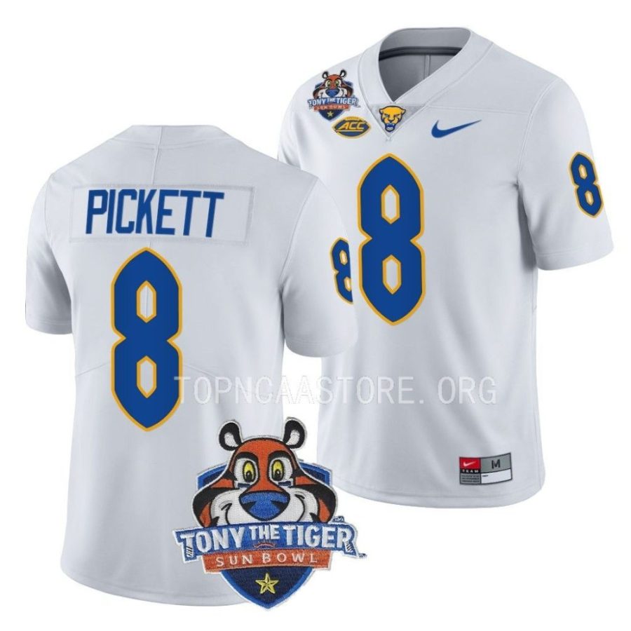 pitt panthers kenny pickett white 2022 tony the tiger sun bowl football jersey scaled