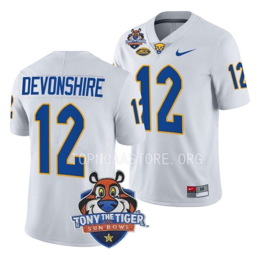 pitt panthers m.j. devonshire white 2022 tony the tiger sun bowl football jersey scaled