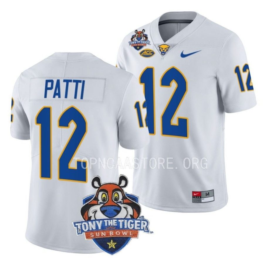 pitt panthers nick patti white 2022 tony the tiger sun bowl football jersey scaled