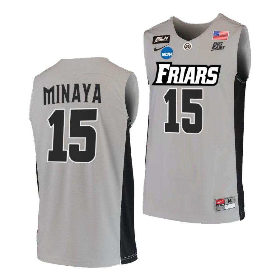 providence friars justin minaya 2022 ncaa march madness blm basketball grey jersey scaled