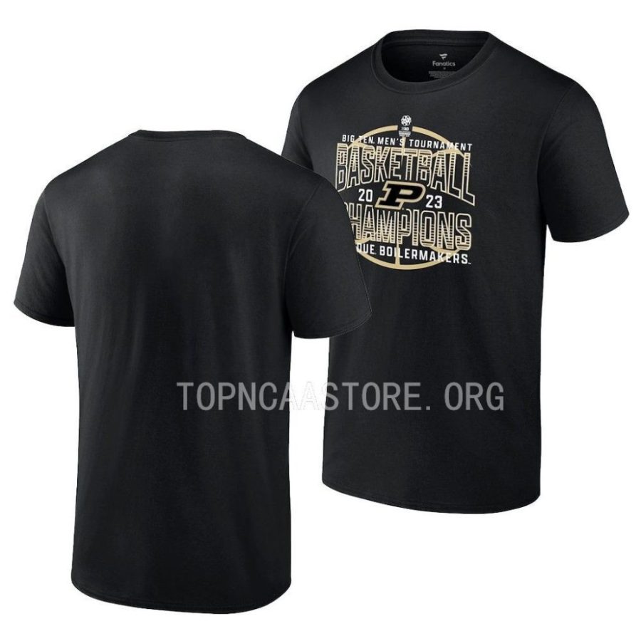 purdue boilermakers black 2023 big 10 conference tournament champs mens basketball men t shirt scaled