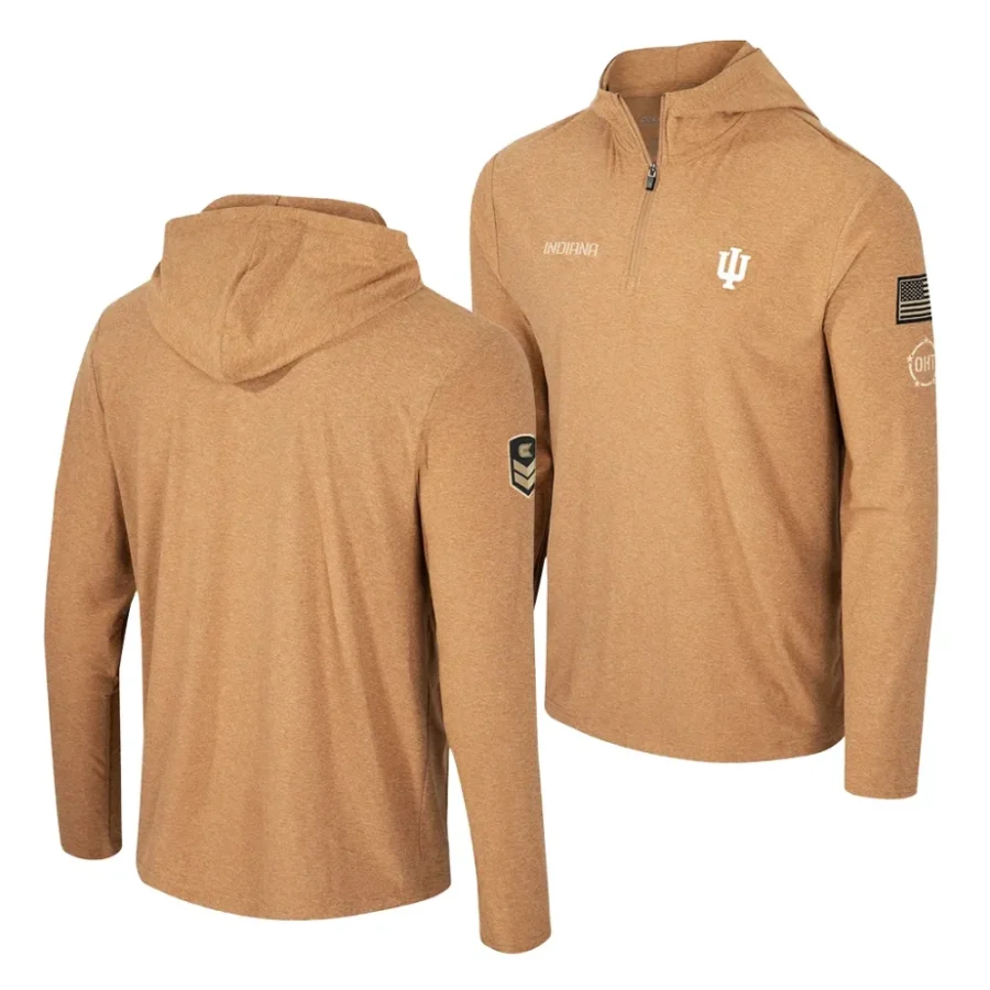 quarter zip pullover khaki oht military appreciation cloud jersey indiana hoosiers hoodie scaled