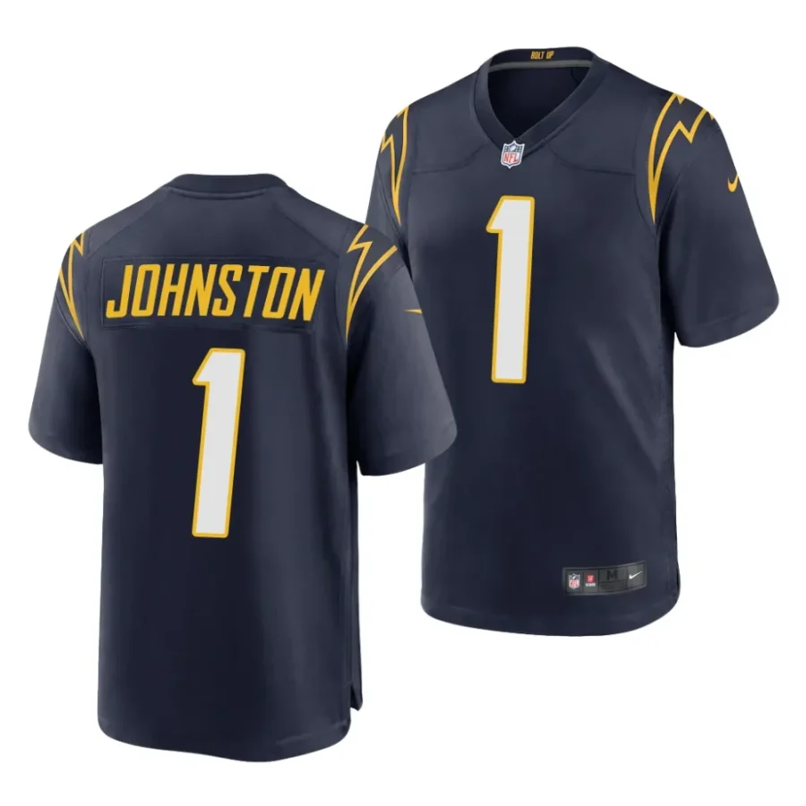 quentin johnston los angeles chargers 2023 nfl draft alternate men navy jersey scaled