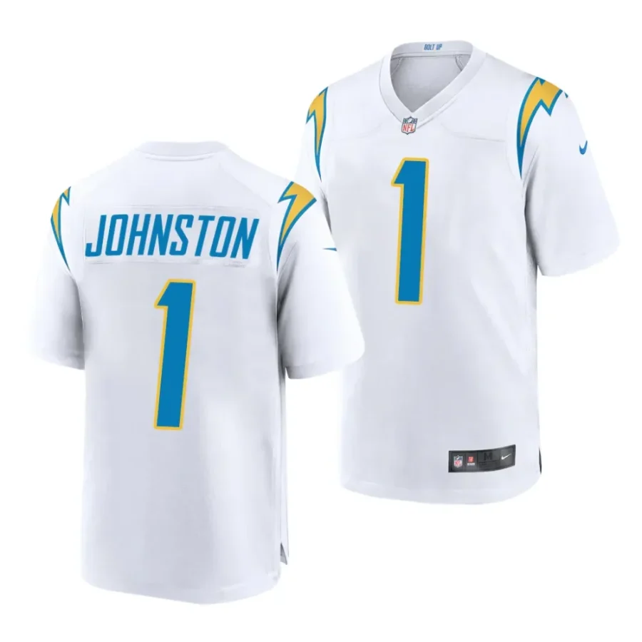 quentin johnston los angeles chargers 2023 nfl draft game men white jersey scaled