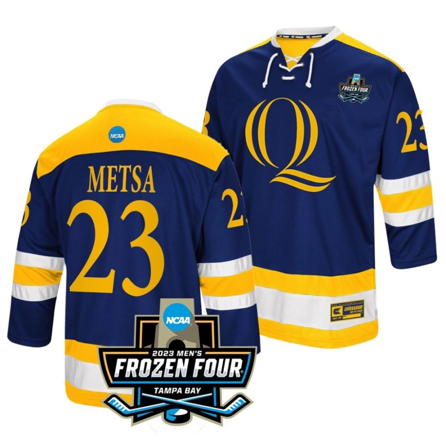 quinnipiac bobcats zach metsa 2023 ncaa national championship navy ice hockey jersey scaled