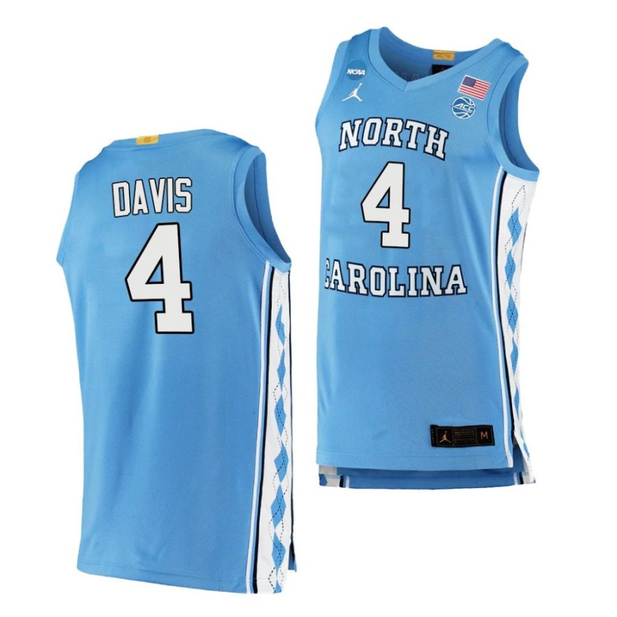 r.j. davis blue 2022 ncaa march madness 2022sweet 16 jersey scaled