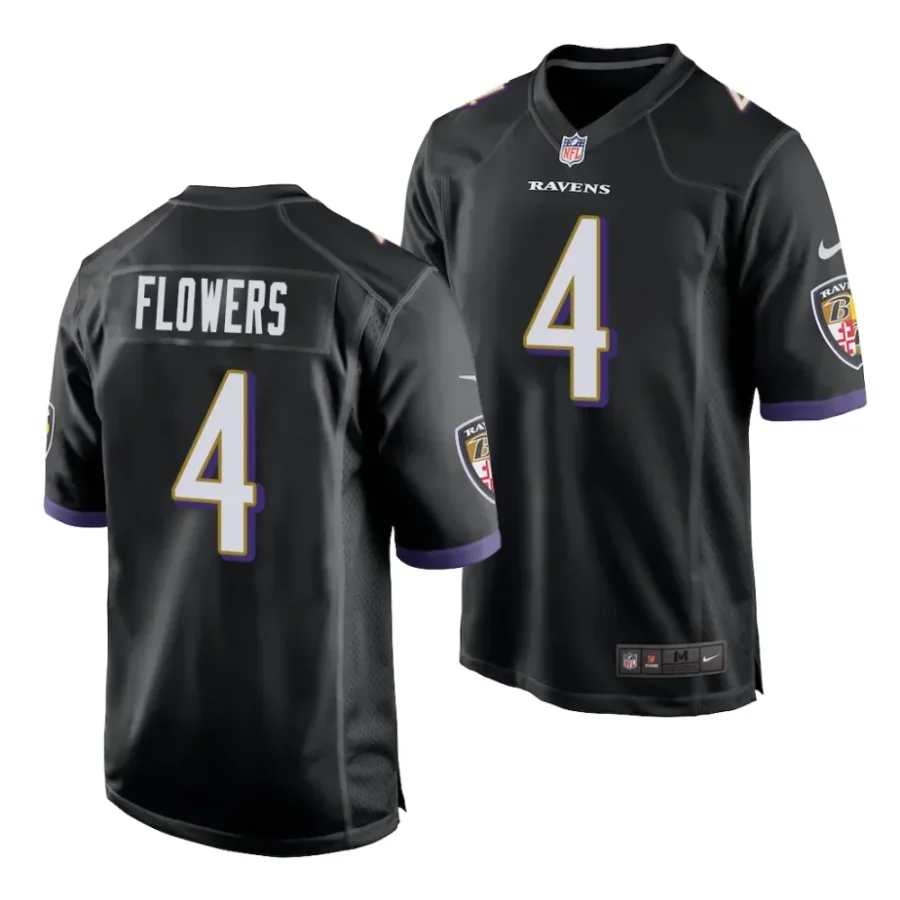 ravens zay flowers black 2023 nfl draft game jersey scaled