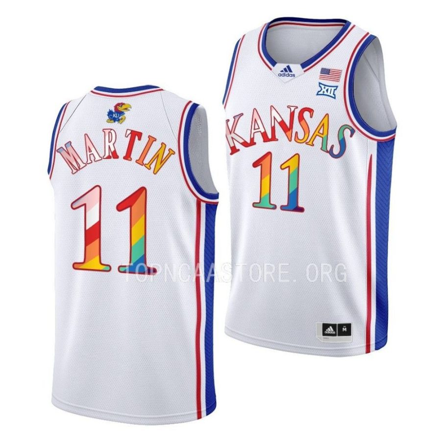 remy martin kansas jayhawks 2023 pride basketballwhite jersey scaled