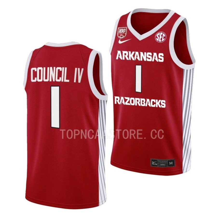 ricky council iv arkansas razorbacks college basketball 2022 23 100 season jersey scaled