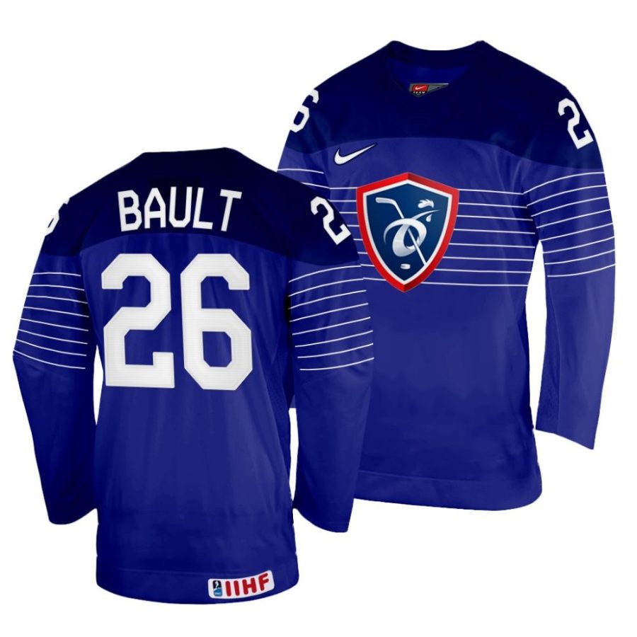 romain bault away 2022 iihf world championship navy jersey scaled