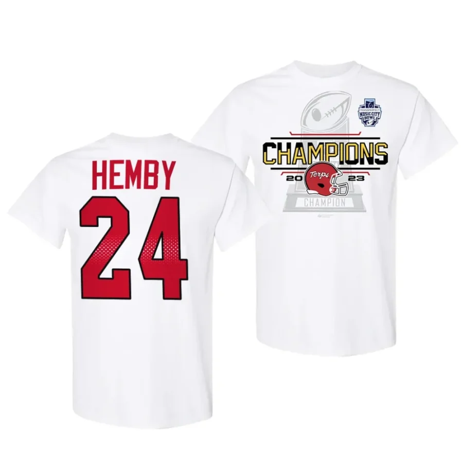 roman hemby white 2023 music city bowl champions t shirt scaled