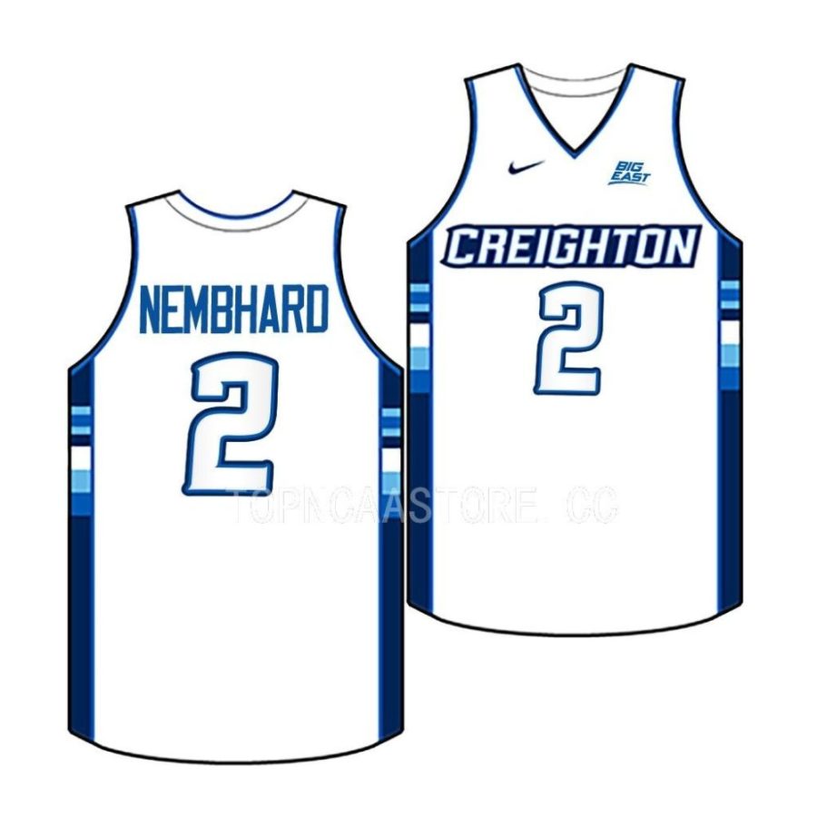 ryan nembhard creighton bluejays 2022 23college basketball replicawhite jersey scaled